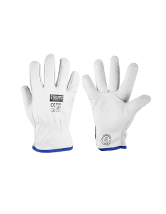 GUANTE CUERO PUÑO CORTO BLANCO